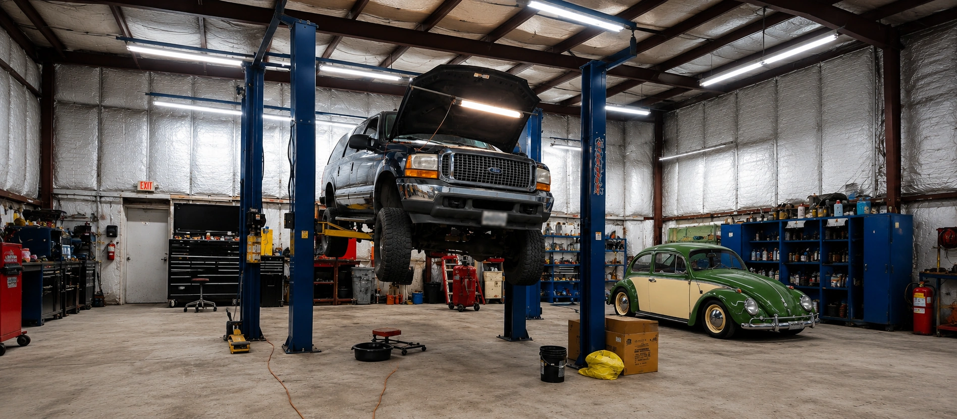 Ford Excursion on lift