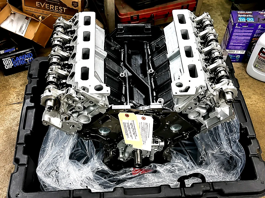 Rebuilt V8 engine
